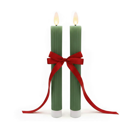 LED Taper Candles, Real Wax, Set of 2, Timer Function