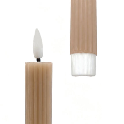 LED Taper Candles, Real Wax, Set of 2, Timer Function