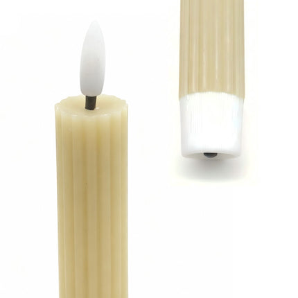 LED Wax Taper Candles, Flickering Flame, Set of 4