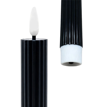 LED Wax Taper Candles, Set of 4, Flameless with Timer