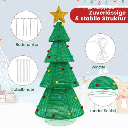LED artificial Christmas tree 190cm illuminated Christmas tree with 200 LED lights