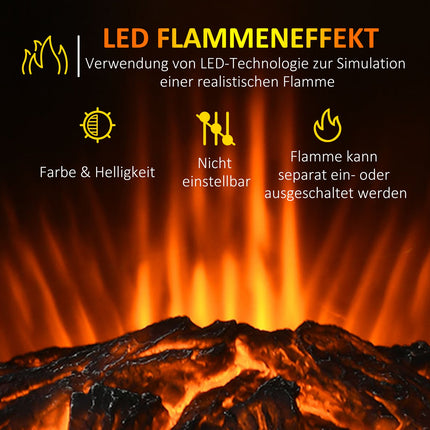 LED electric stove heater with Flame effect, 2 heat levels