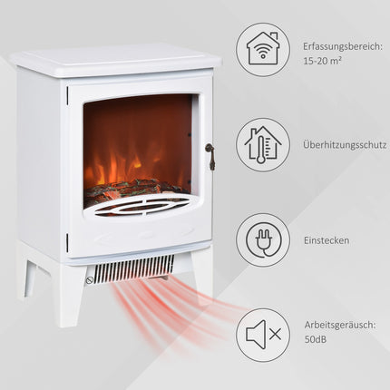 Freestanding LED electric stove, White, 900/1800W