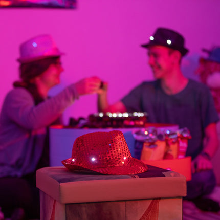LED hat with sequins