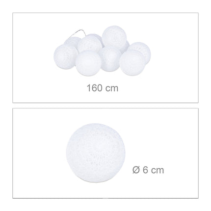 LED light chain with 10 balls