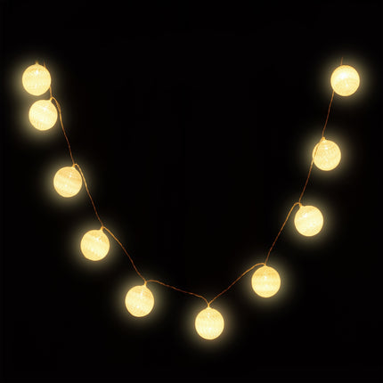 LED light chain with 10 balls