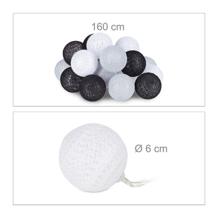 LED light chain with 20 balls