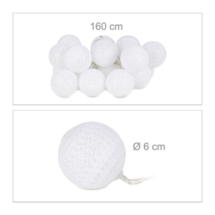 LED light chain with 20 balls