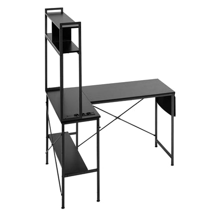 L-Shaped Gaming Desk with LED, Reversible 1.2m, Outlets