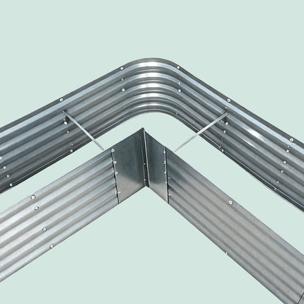 L-Shaped Metal Raised Garden Bed for Vegetables & Herbs
