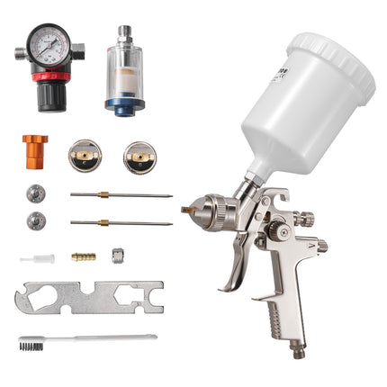 LVLP Gravity Feed Spray Gun, 600ml, 3 Nozzles