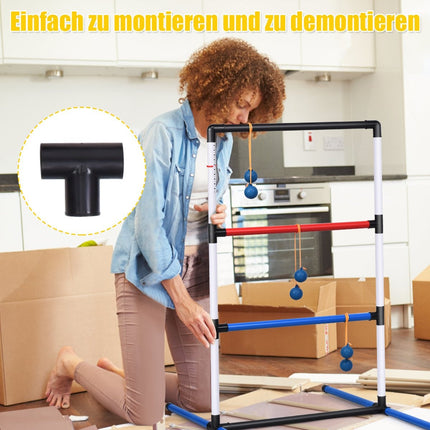 Ladder Golf Set for Indoor-Outdoor Play with 6 Balls