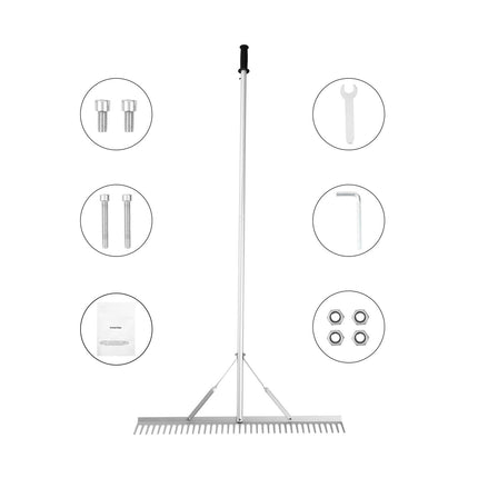 Lake Weed Rake, Aluminum 36 in Head, 75 in Handle