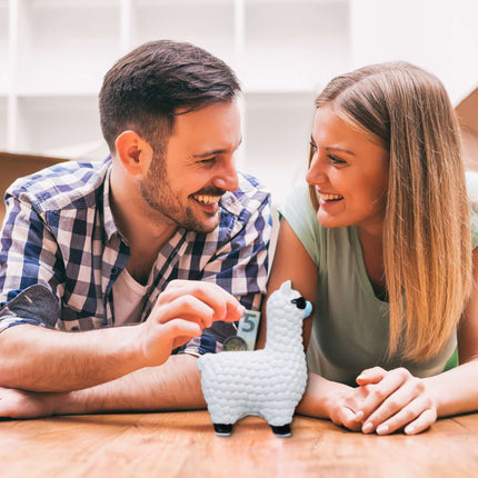 Lame piggy bank with sunglasses