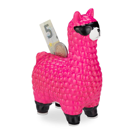Lame piggy bank with sunglasses