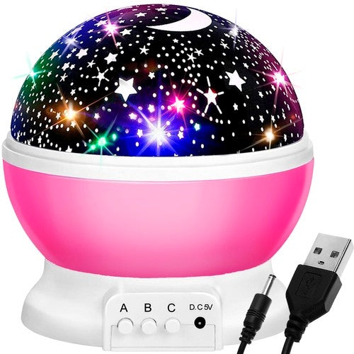 Lamp with a battery-operated projector pink 22192