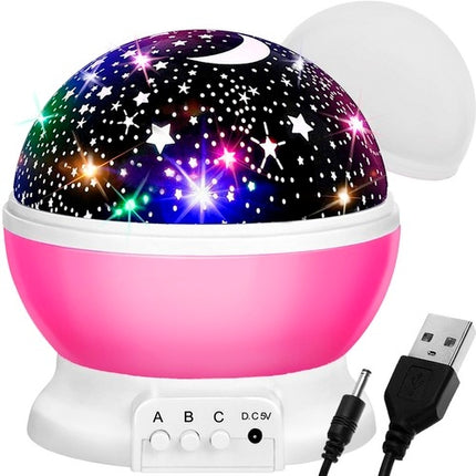 Lamp with a battery-operated projector pink 22192