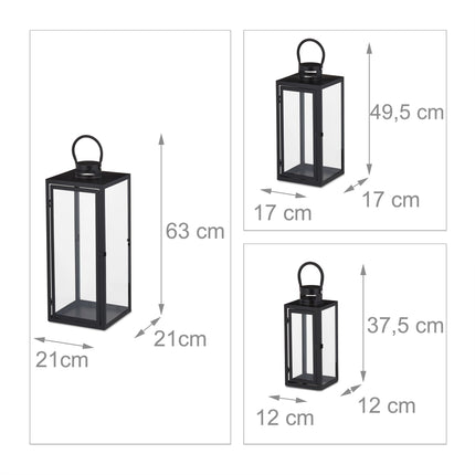 Lanterns 3 pcs. black