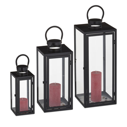 Lanterns 3 pcs. black