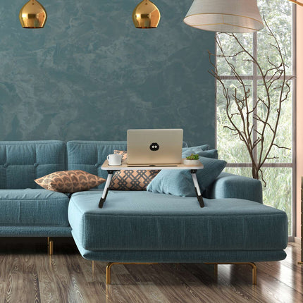 Lap Desk with Wood Effect, Foldable Bed Tray with Holders