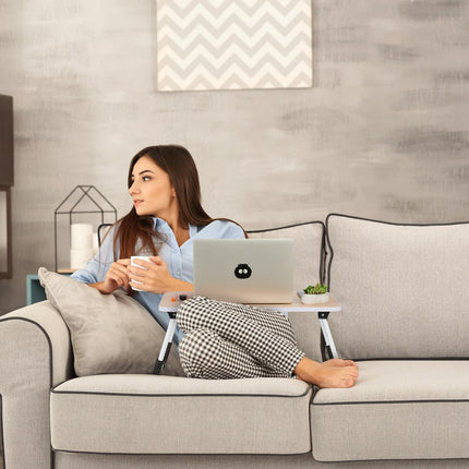 Lap Desk with Wood Effect – Folding Laptop Bed Tray
