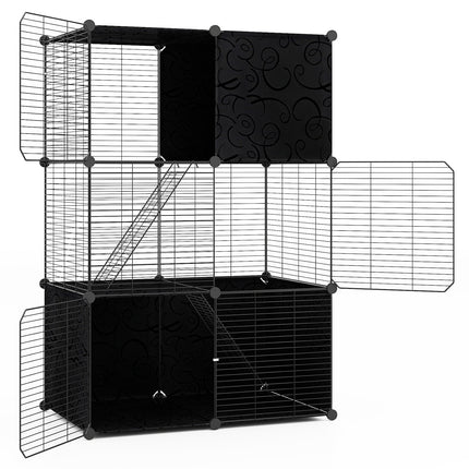 Large 3-Tier Cat Cage with Play Area, 74x47x110 cm