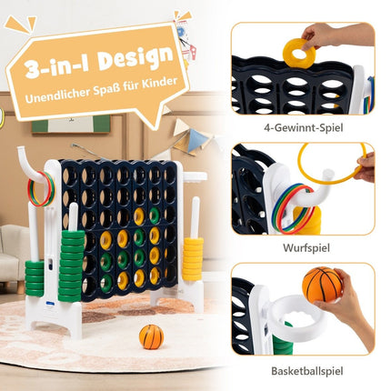 Large 4-in-a-row Jumbo 4-in-a-row Set 84 x 33 x 79 cm Black + White
