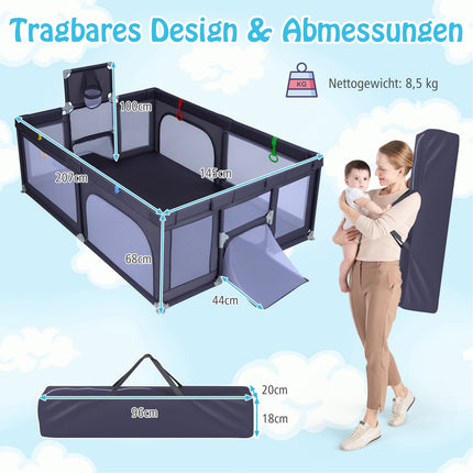 Large Baby Playpen with Basketball Hoop & Soccer Nets
