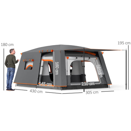 Large Camping Tent, 4-6 Person, 2 Rooms, Waterproof