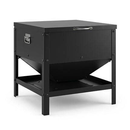 Large Capacity Black Chicken Feeder, Galvanized Metal