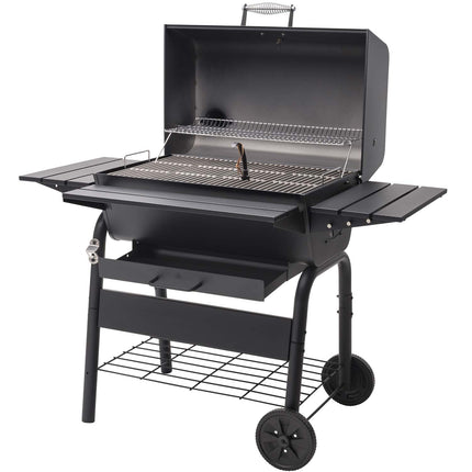 Large Charcoal Grill with Adjustable Grate and Thermometer