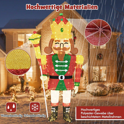 Large Christmas Nutcracker Figure with LED Lights XXL Illuminated Christmas Decoration