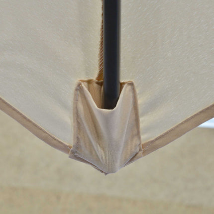 Large Garden Parasol with Stand, Cream, UV30+ Polyester