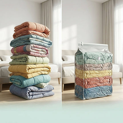 Large Gray Vacuum Storage Bags, 100x80 cm, 8-Pack