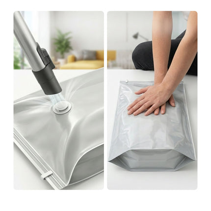 Large Gray Vacuum Storage Bags, 100x80 cm, 8-Pack