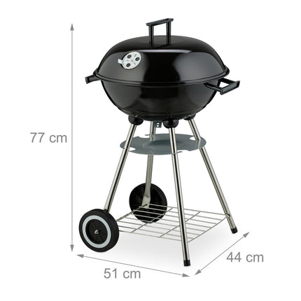 Large Kettle BBQ Grill with Wheels and Ash Collector