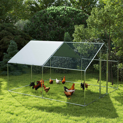 Large Metal Chicken Coop with Waterproof UV Cover