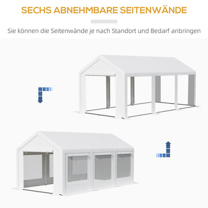 Large White Outdoor Party Tent - 6x3M, Removable Walls