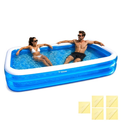 Large Rectangular Inflatable Pool, 262x175x50 cm