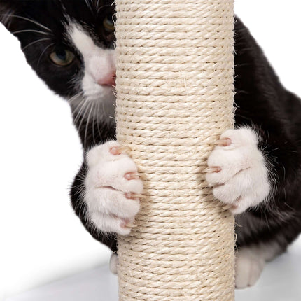 Large White Cat Tree with Litter Tray and Sisal Posts