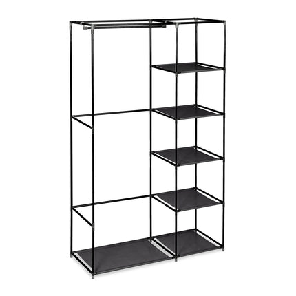 Large fabric wardrobe with clothes rail