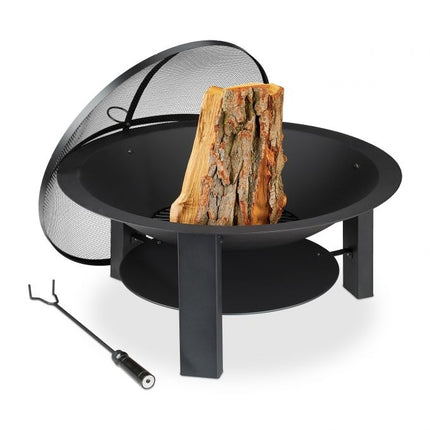 Large firebox with spark protection