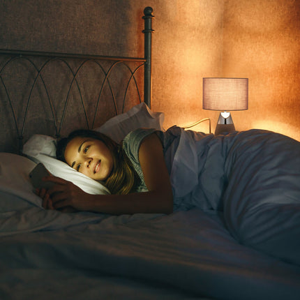 Large oval bedside lamp with touch function