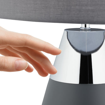 Large oval bedside lamp with touch function