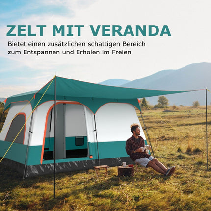 Large tent with awning &amp; floor &amp; 2 rooms &amp; 2 entrances &amp; carrying bag camping tent family tent M