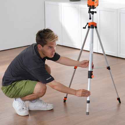Laser Level Tripod, 1/4-20 Mount, 27-69 In, Bubble Level