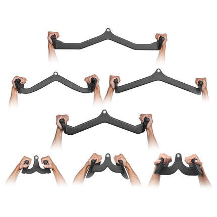 Lat Pulldown Attachment Set – 7-Piece Solid Steel, Rubber Grip