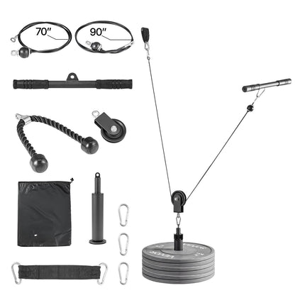 Lat Pulley System, Steel Cables, 127 kg Capacity