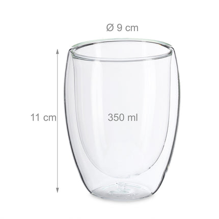 Latte Macchiato Double Wall Glasses, 350 ml