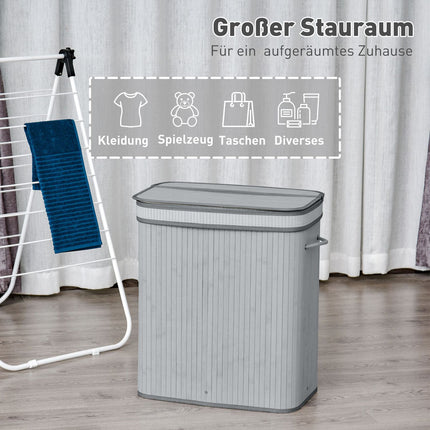 Large collapsible laundry basket with lid, removable lining